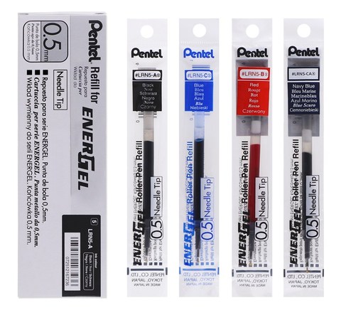 12pcs/box Pentel Energel X REFILL Needle Tip LRN5 Gel Ink Refill Fit for BLN75/105 0.5 Mm Black/Blue/Red/blueblack 12 Colors ► Photo 1/5