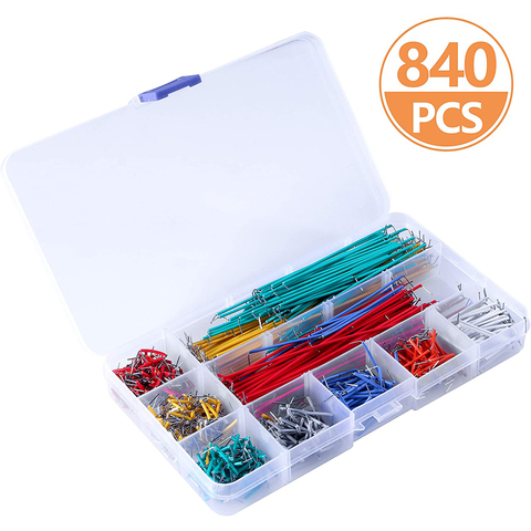840 Pieces Preformed Breadboard Jumper Wire Kit 14 Lengths Assorted Jumper Wire for Breadboard Prototyping Solder Circuits ► Photo 1/6
