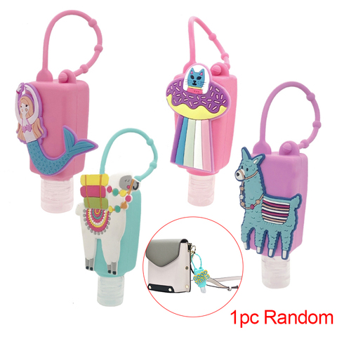 30ML Travel Portable Safe Gel Holder With Hang Rope Silicone Cartoon Mini Hand Sanitizer Disposable No Clean Detachable Cover ► Photo 1/5