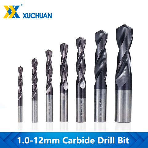 Carbide Drill Bit 1.0-12mm Twist Drill Bits VAPO Coated Stainless Tungsten Gun Drill Bit For CNC Lathe Machine ► Photo 1/5