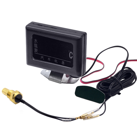 1PC 12V 24V Universal Digital Water Temperature Gauges for Car + Water Temperature Sensor Head Plug 10MM 12 14 MM 16MM 17MM 21MM ► Photo 1/6