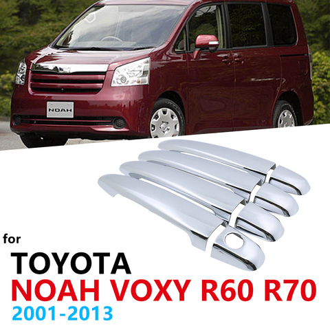 Chrome Handles Cover Trim Set for Toyota Noah Voxy NAV1 R60 60 R70 70 MK1 MK2 2001~2013  Accessories Stickers Car Styling 2002 ► Photo 1/6