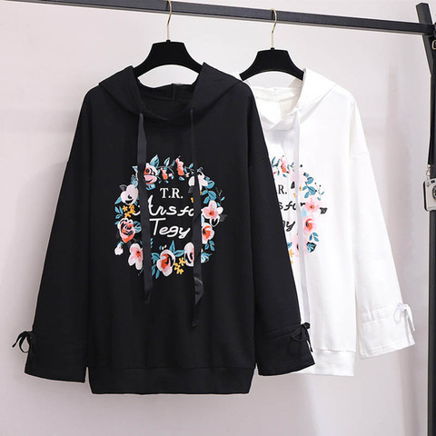 Autumn Winter hoodies women plus size bust 155cm 6XL 7XL 8XL 9XL 10XL sweatshirt women black white colors ► Photo 1/6