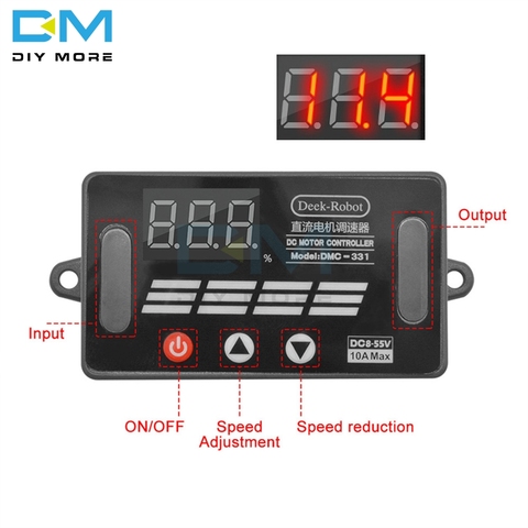 DMC-331 PWM DC Motor Speed Controller 10A 8V-55V LED Digital Display Switch Accelerate Decelerate power-off Permanent Memory ► Photo 1/6