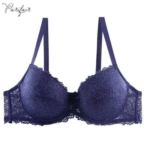 PariFairy Floral Lace Cover Cotton Lined Bra Sexy Bh Push Up Underwear Women Sheer Bras Female Brassiere Lingerie ► Photo 1/6