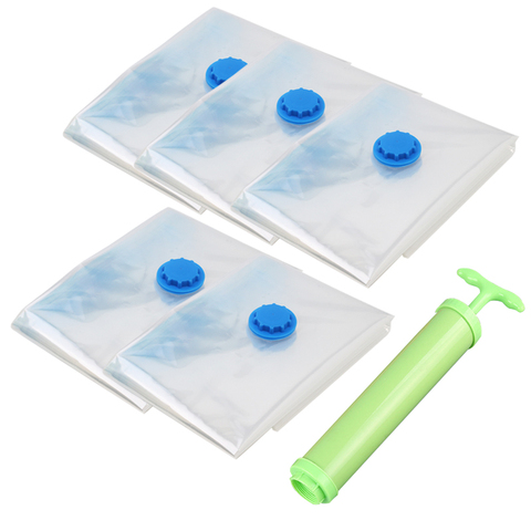 Vacuum Bag for Clothes Storage Bag With Valve Transparent Border Folding Compressed Organizer Travel Space Saving Seal Packet ► Photo 1/6