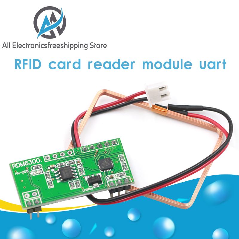 RDM630 UART 125KHZ EM4100 RFID Card Key ID Reader Module RDM6300 for Arduino 