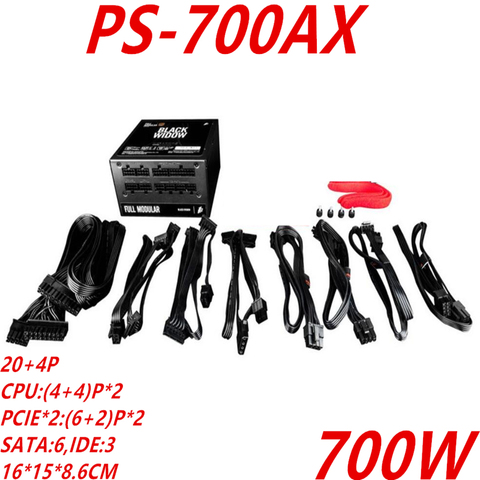New PSU For 1Stplayer Brand Black Widow Full Module Intel ATX RX460 GTX1050 Dual CPU Server 700W Power Supply PS-700AX ► Photo 1/6