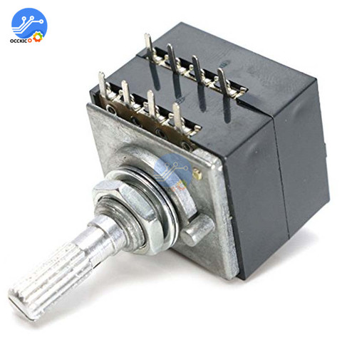 50K 100K ALPS Volume Potentiometer Dual Stereo Volume Control Rotary Switch 8 Pin Sound Control for AMP HIFI Amplifier ► Photo 1/4