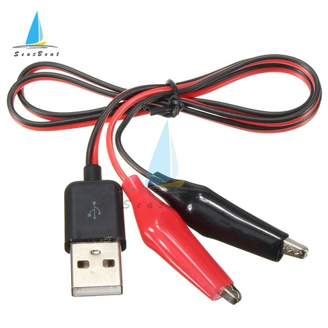 USB Alligator Clips Crocodile Wire Test Leads to USB Male Connector Power Supply Adapter Cable 58cm ► Photo 1/6