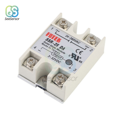 SSR-10DA/25DA/40DA 10A 25A 40A DC Control AC SSR Single Phase Solid State Relay 3-32V DC to 24-380V 10DA 25DA 40DA ► Photo 1/6