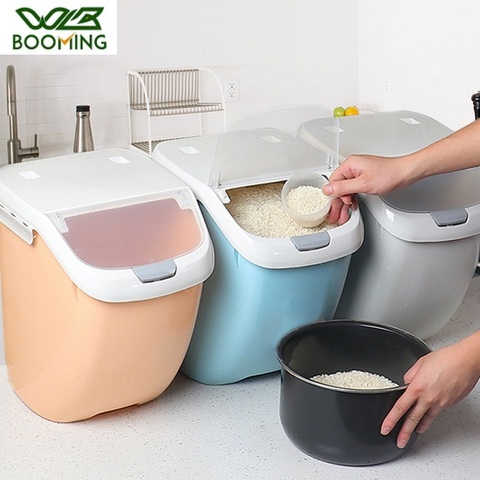 WBBOOMING Plastic 6/10/15Kg Rice Grain Storage Box Sealed Moisture-proof Large Pet Food Storage Container Mildew Anti-Oxidation ► Photo 1/6