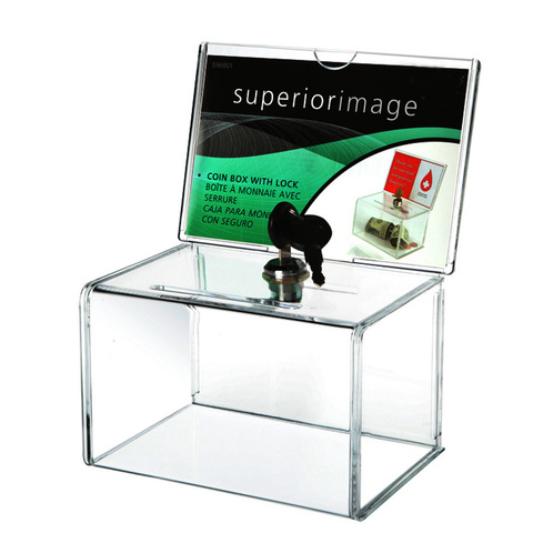 Acrylic Donation Collection Box,Perspex Charity Fundraising Box with Keylock for Church,non-profitable Group,Charity ► Photo 1/6