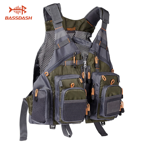 Bassdash Breathable Fishing Vest Outdoor Sports Fly Swimming Adjustable Vest Fishing Tackle ► Photo 1/6