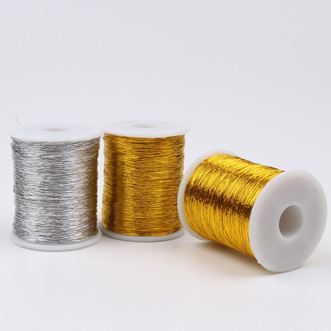 0.5mm 30Yards Gold Silver Embroidered Thread Bobbin DIY String Sewing Line Tools Handmade Crafts Accessories ► Photo 1/6
