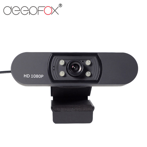 DeepFox Webcam 1080P HD Web Camera with Built-in Microphone 1920 x 1080p USB Plug&Play WebCam Widescreen Video in stock ► Photo 1/6