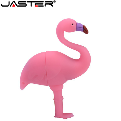 JASTER Cartoon Animal flamingo USB Flash Drive Silica gel USB 2.0 4GB/8GB/16GB/32GB/64GB Gift Pen Drive Real Capacity USB Stick ► Photo 1/6