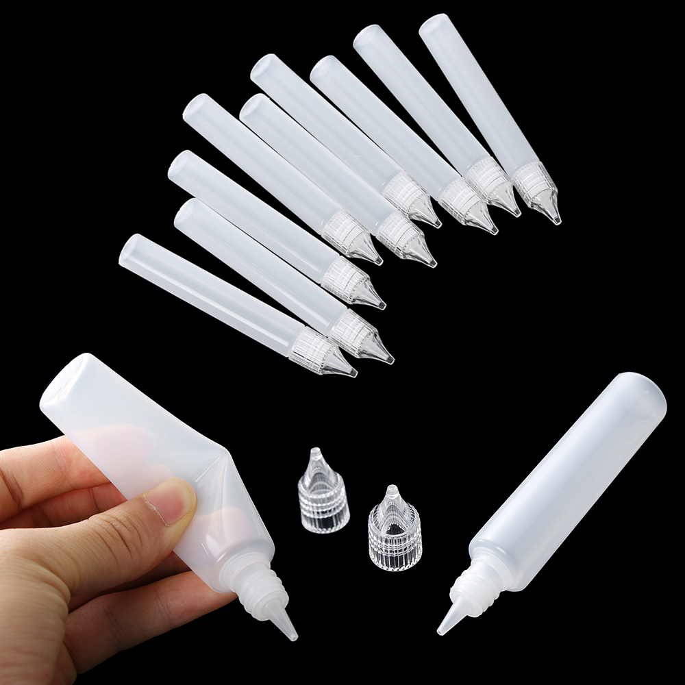 New 5PCS Plastic Glue Applicator Needle Squeeze Reuse Bottle Paper