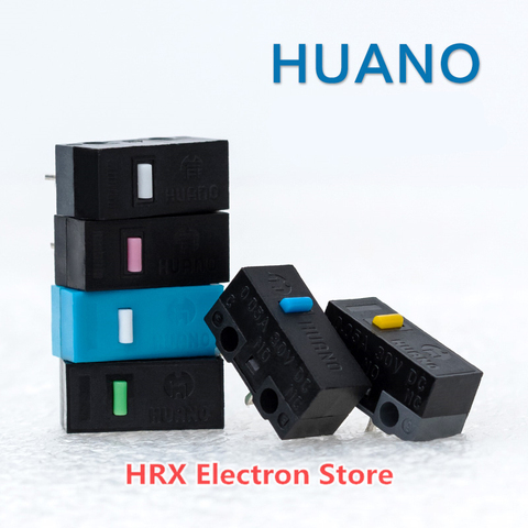 10PCS/LOT HUANO Mouse Micro Switch Button Silver Contact (Blue Shell / Blue / Pink / Yellow / Green / White) 6 Colors ► Photo 1/6