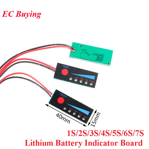 1S 2S 3S 4S 5S 6S 7S 4.2V-29.4V Lithium Battery Li-po Li-ion Capacity Indicator Board Power Display Charging Charge LED Tester ► Photo 1/5