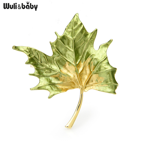 Wuli&baby New Beauty Enamel Leaf Brooches For Women Weddings Party Office Brooch Pins Gifts ► Photo 1/3