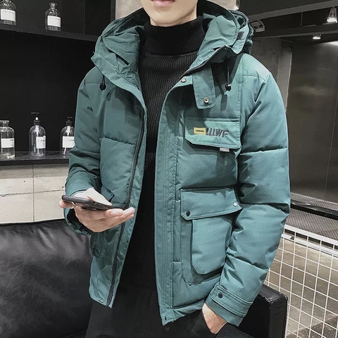 2022 Winter Parka Men Windbreak Plus Velvet Thicken Warm Windproof Coat Male Casual Military Hooded Jackets Zipper Solid Color ► Photo 1/6