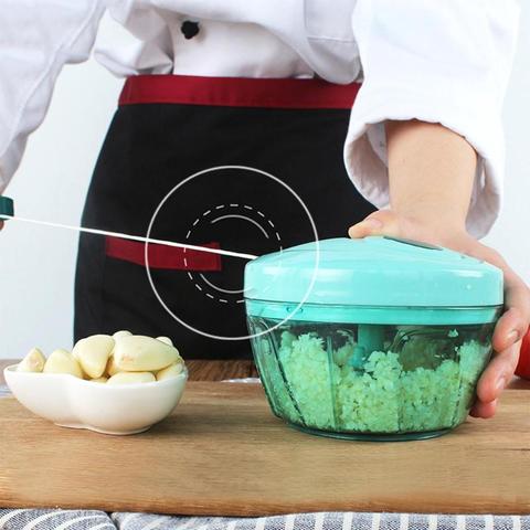 Pull String Manual Food Processor Hand Held Vegetable Chopper / Mincer /  Blender Choppers Green 