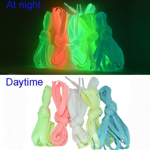 1 pair Sport Luminous Shoelace Glow In The Dark Night Color Fluorescent Shoelace Athletic Sport Flat Shoe Laces Hot Selling ► Photo 1/6