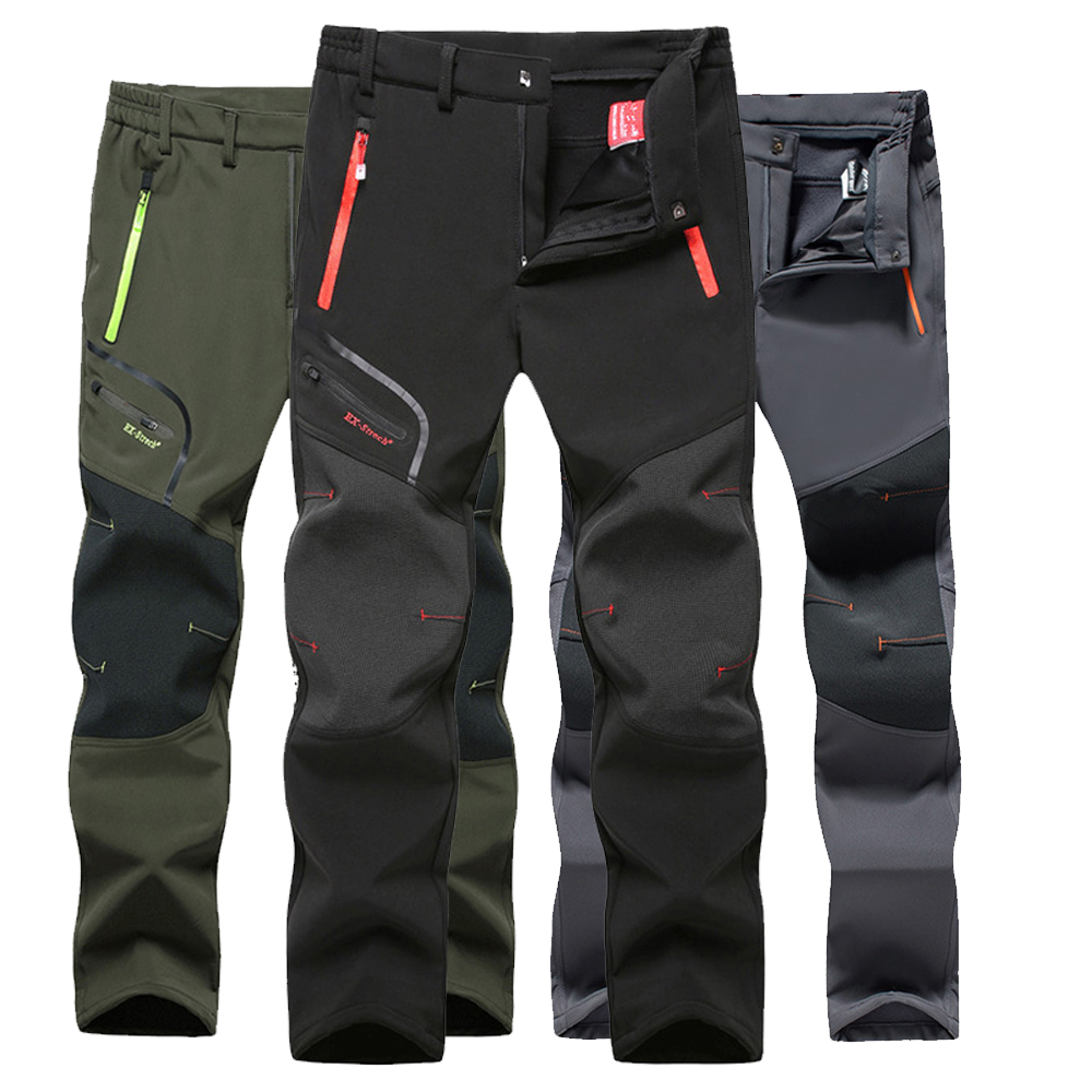 Men's Hiking Pants Water Resistant Softshell Pants Fleece Lined
