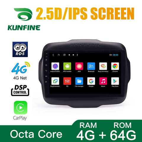 Car Radio For Jeep Renegade 2016-2017 Octa Core Android 10.0 Car DVD GPS Navigation Player Deckless Car Stereo Headunit WIFI ► Photo 1/6