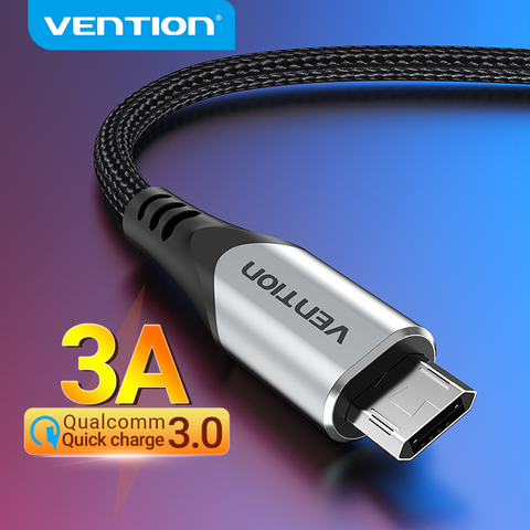 Vention 3A Reversible Micro USB Cable Nylon Fast Charging for Samsung Xiaomi HTC LG USB Charger Data Cable Mobile Phone Cable ► Photo 1/6