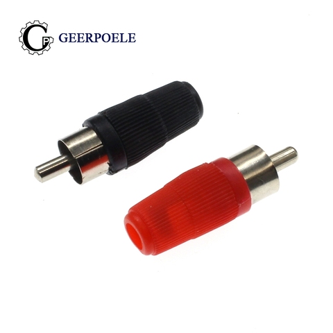 10 pcs/lot RCA Round Hat AV Male Connectors Plastic Housing Stereo Audio Plug Channel Dual Connector DIY ► Photo 1/4