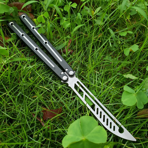 Trainer knife+comb Kraken Sea Monster 3Color Butterfly in knife Channel Aluminum Handle 440C blade bushing system Tactical Knife ► Photo 1/6
