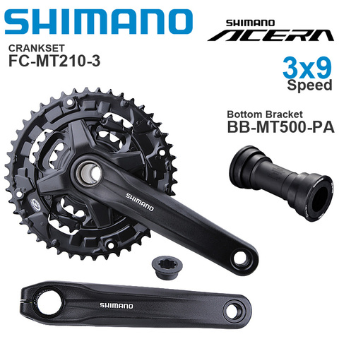 SHIMANO ACERA M3000 3x9v Groupset include MT210 3x9-speed CRANKSET and DEORE T6000 BB-MT500-PA Bottom Bracket Original part ► Photo 1/3