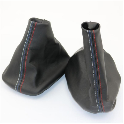 Car Gear Shift Collars Manual Handbrake Gaiter Boot Cover For BMW 3 Series E36 E46 E30 E34 M3 Z3  Black Leather Accessories ► Photo 1/5