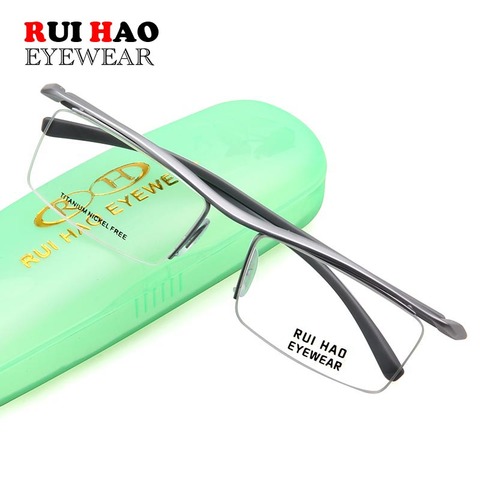 Classic Business Eyeglasses Men Fashion Titanium Glasses Frames Myopia Half Rimless Optical Eyeglasses Frame Brand oculos gafas ► Photo 1/6