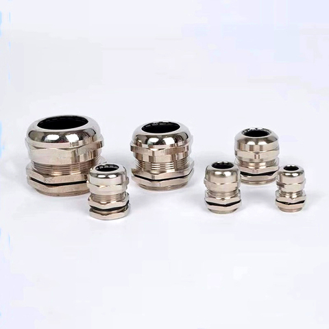 1pc / lot brass nickel Metal IP68 waterproof cable glands Cable bushings connector for 3-44mm high quality cable ► Photo 1/6