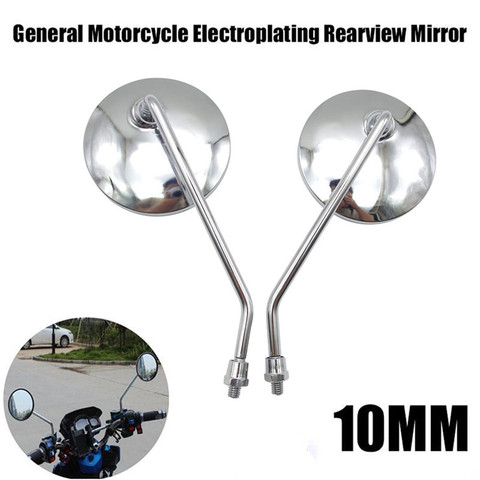 2pcs Motorcycle Mirrors Round Mirror Motorcycle Long Stem for Kawasaki Yamaha Suzuki Ducati Motorcycle Rear View Mirrors ► Photo 1/6