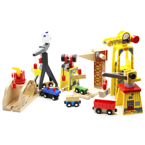 EDWONE ALL Kinds Of Crane Compatible Thom as Wooden Train Track Railway Accessories Move Crane House Tender Educational Slot DIY ► Photo 1/5