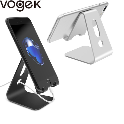 Vogek Mobile Phone Holder Stand Aluminium Alloy Metal Tablet Stand Universal Holder for iPhone X/8/7/6/5 Plus Samsung Phone/ipad ► Photo 1/6