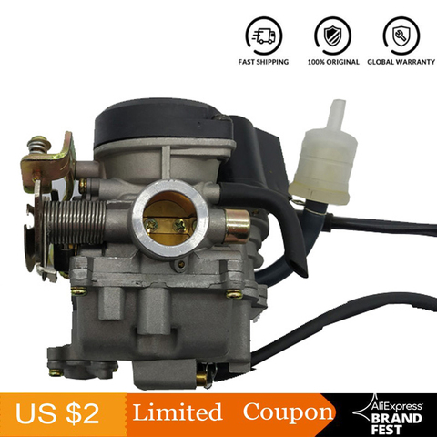 18mm GY6 50cc SCOOTER MOPED PD18J CVK CARBURETOR CARB 139QMB 139QMA ATV QUADS GO-KART BUGGY (PD18J) ► Photo 1/6