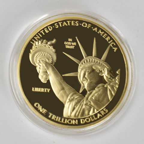 1 Trillion Dollar Gold Coins Collectibles Silver Plated US Collection Metal Coin ► Photo 1/6