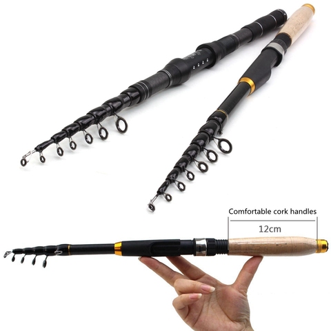 NEW 1.8m-3.0m Multifunction Spinning Rod carbon fishing fish pole telescopic Travel fishing rod ultrashort Fishing Tackle ► Photo 1/6