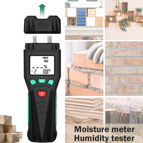 Two Pins Digital Wood Moisture Meter 7 Categories of Materials Humidity Tester Timber Damp Detector with LCD Display Backlight ► Photo 1/6