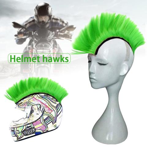 6 Colors Universal Helmet Mohawk Synthetic Wigs bicycle Motorcycle Motocross Accessories Helmet Hawks ► Photo 1/6
