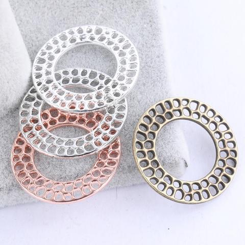 10pcs 30mm Dia Circle Earring Hoops Charms Diy Filigree Pendant Connectors For Necklace Jewelry Making Supplies ► Photo 1/6