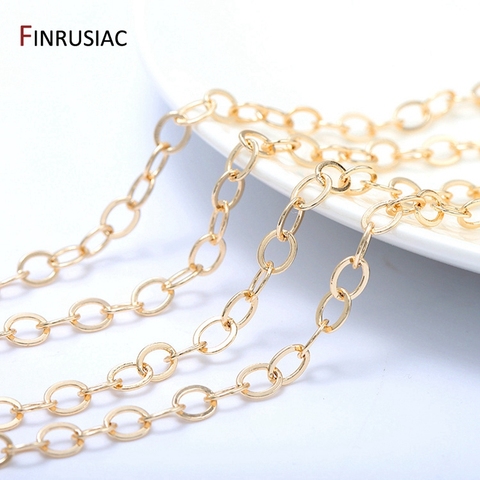 DIY Jewellery Chain Bulk 2022 New 14K Real Gold Plated Brass Round Cuban Chain For Jewellery Making Supplies ► Photo 1/6