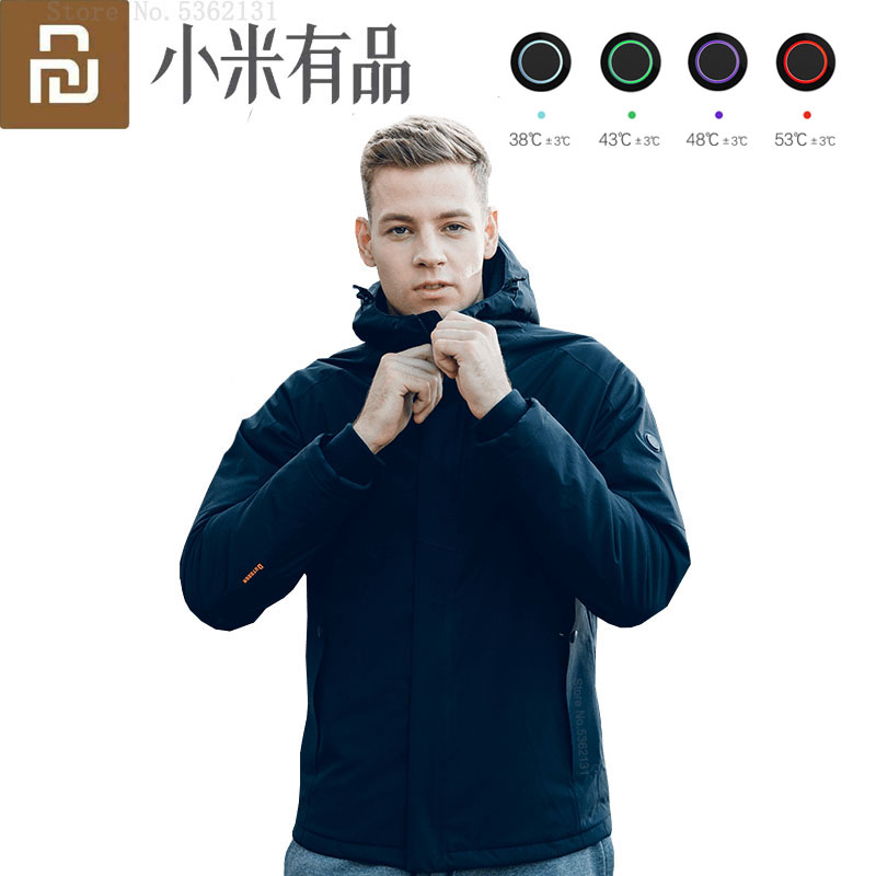 Youpin FO Men Women Fashion Infrared Heated Jacket Smart Temperature Control USB Electrical Heating Jackets Outdoor Winter Coat ► Photo 1/6