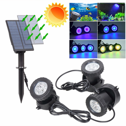 RGB Solar Underwater Light Lawn Light Outdoor LED Garden Pool Gradient Spotlight Courtyard Landscape Light ► Photo 1/6