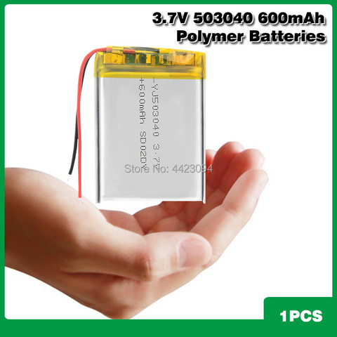 Rechargeable Polymer battery 600 mah 3.7 V 503040 Li-ion battery Cells for smart home dvr,GPS,mp3,mp4,DVD power bank,speaker ► Photo 1/6